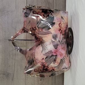 Vince Camuto Floral Clear PVC Tote Shoulder Bag